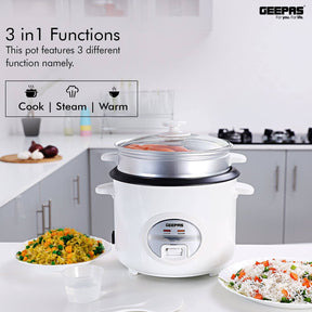 1.8L Rice Cooker with Steamer Rice Cooker Geepas | For you. For life. 