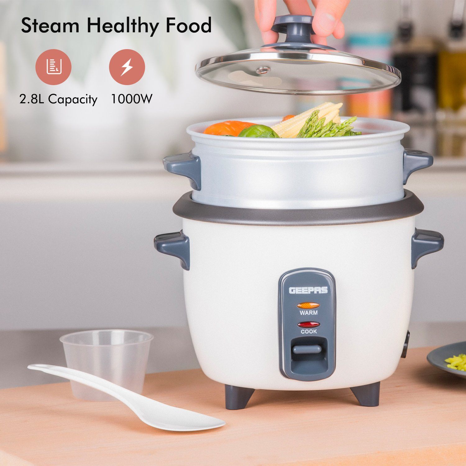 2.8L Instant Electric Non-Stick Rice Cooker and Steamer