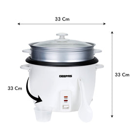 Geepas 2.8L Rice Cooker with Steamer | 1000W Cooker Geepas | For you. For life. 