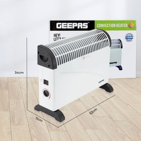 White Freestanding Electric Radiator Heater 2000W Geepas UK