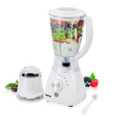 Geepas 550W 2 in 1 Food Jug Blender with 1.5L BPA Free Jar | 4 Sharp Stainless Steel Blades with 2 Speed | Ice Crusher, Mill, Coffee/Spice Grinder & Smoothie Maker