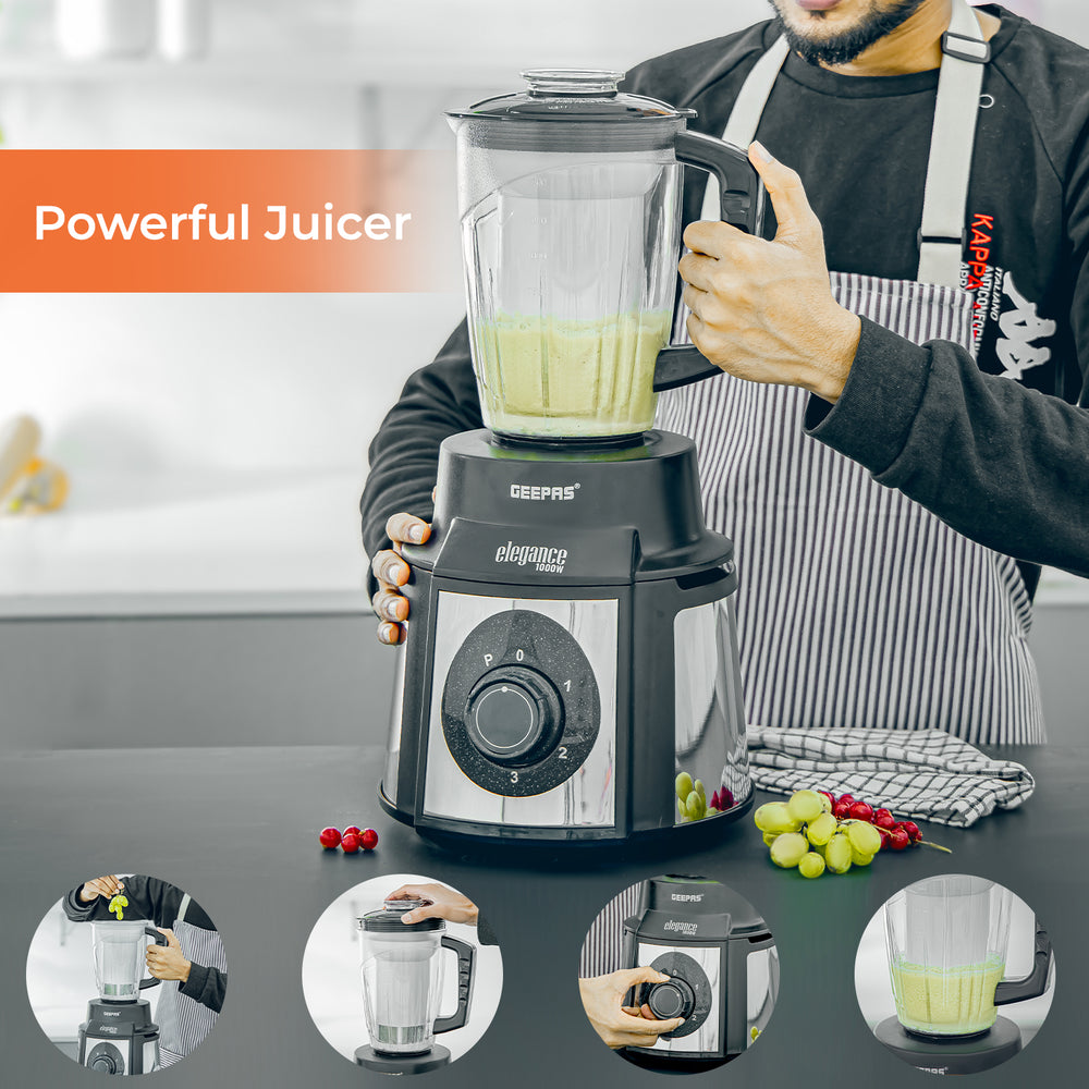 5in1 'Elegance' Wet & Dry Electric Mixer Grinder 1000W Geepas UK