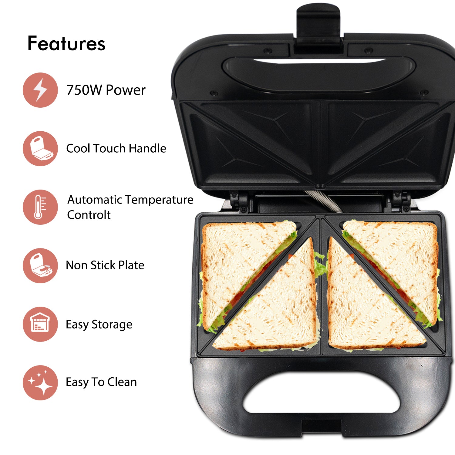 Two-Slice Deep Fill Toastie and Sandwich Grill