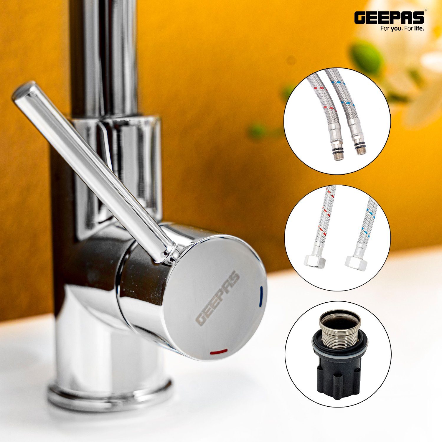 Kitchen Sink Tap Stainless Steel - GSW61010 Kitchen Fixtures Geepas | For you. For life. 