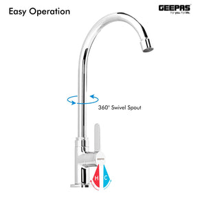 Kitchen Sink Tap Stainless Steel - GSW61012 Kitchen Fixtures Geepas | For you. For life. 