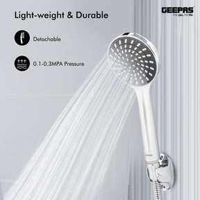 High Pressure Shower Head, Single Function Hand Shower Bathroom Fixtures Geepas | For you. For life. 