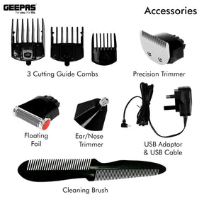 7-in-1 Rechargeable Multi Grooming Kit Shaver Geepas | For you. For life. 
