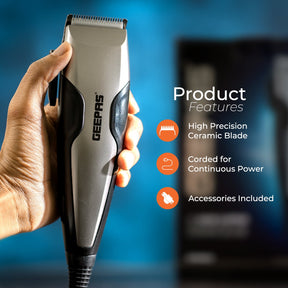 Corded Hair Clipper Main's Powered Trimmer Hair Clipper Geepas | For you. For life. 