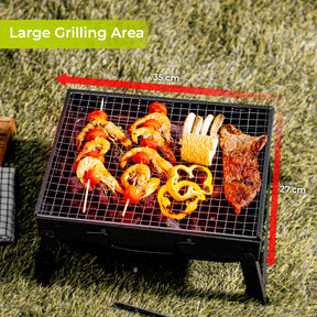 35cm Grey Cast Iron Folding BBQ Grill With Accessories