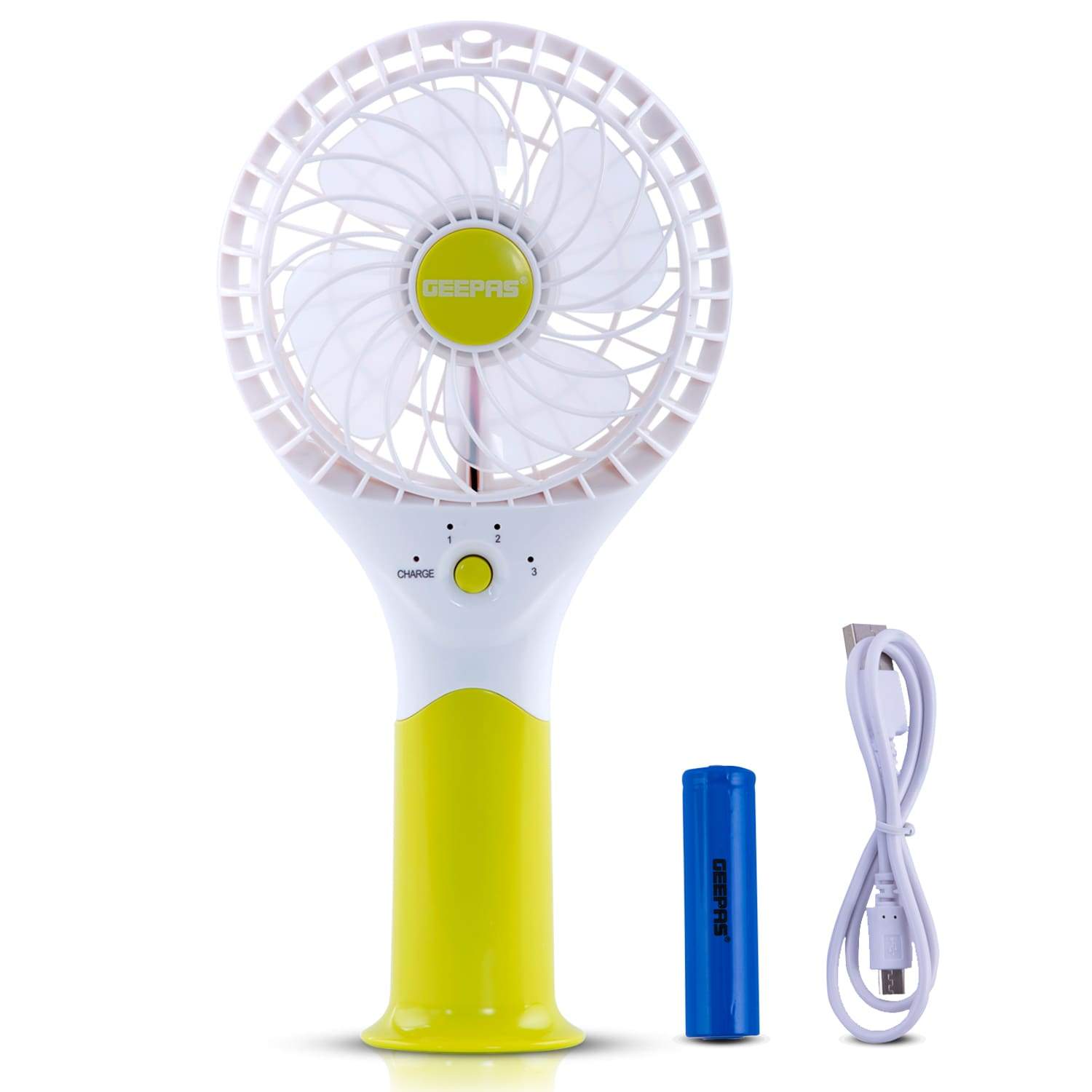 Geepas Rechargeable Mini Fan | Personal Portable Fan | Green Geepas | For you. For life. 