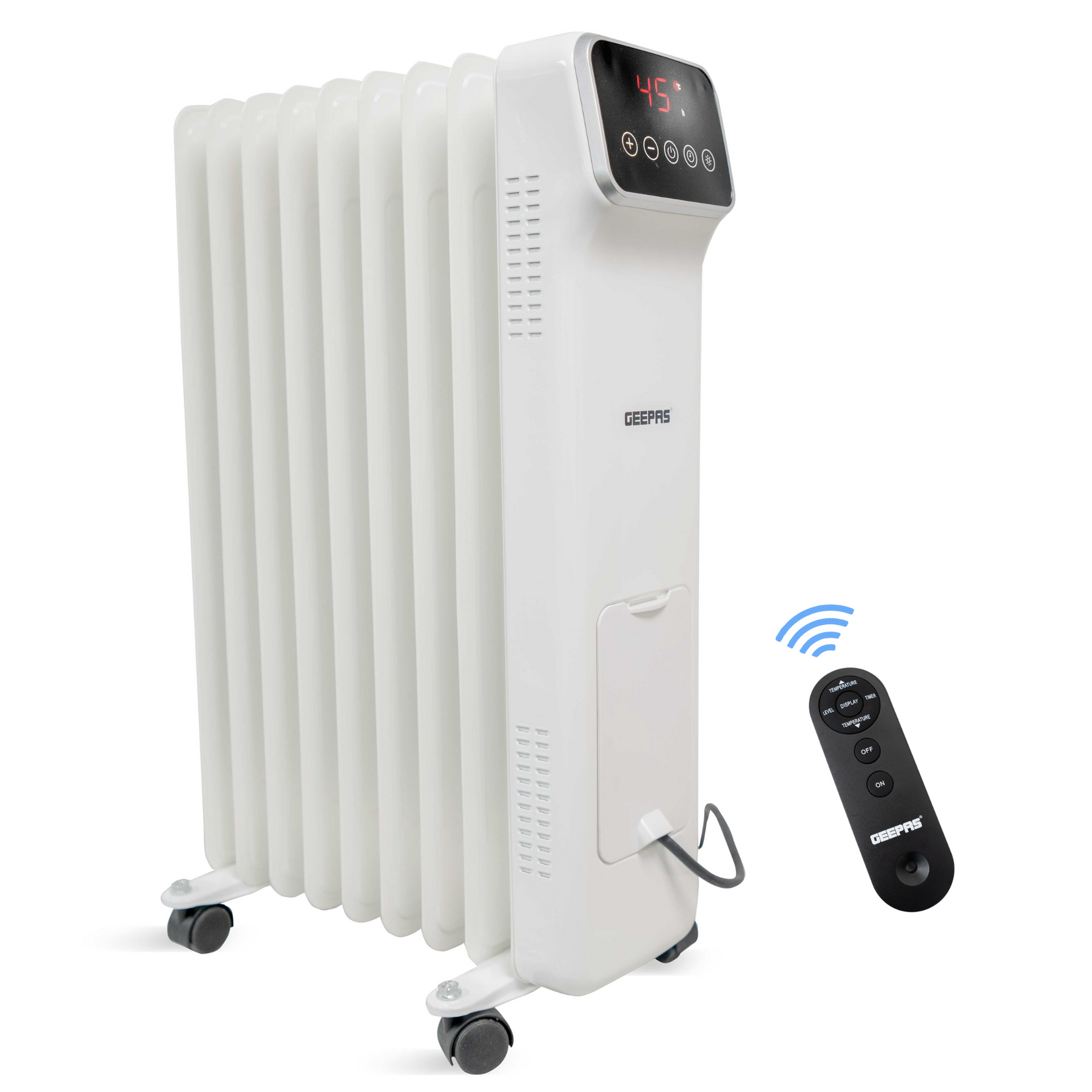Best Electric Oil Filled Radiator Heater 9-Fin Electric Digital Oil Filled Radiator Heater 2000W | Geepas UK