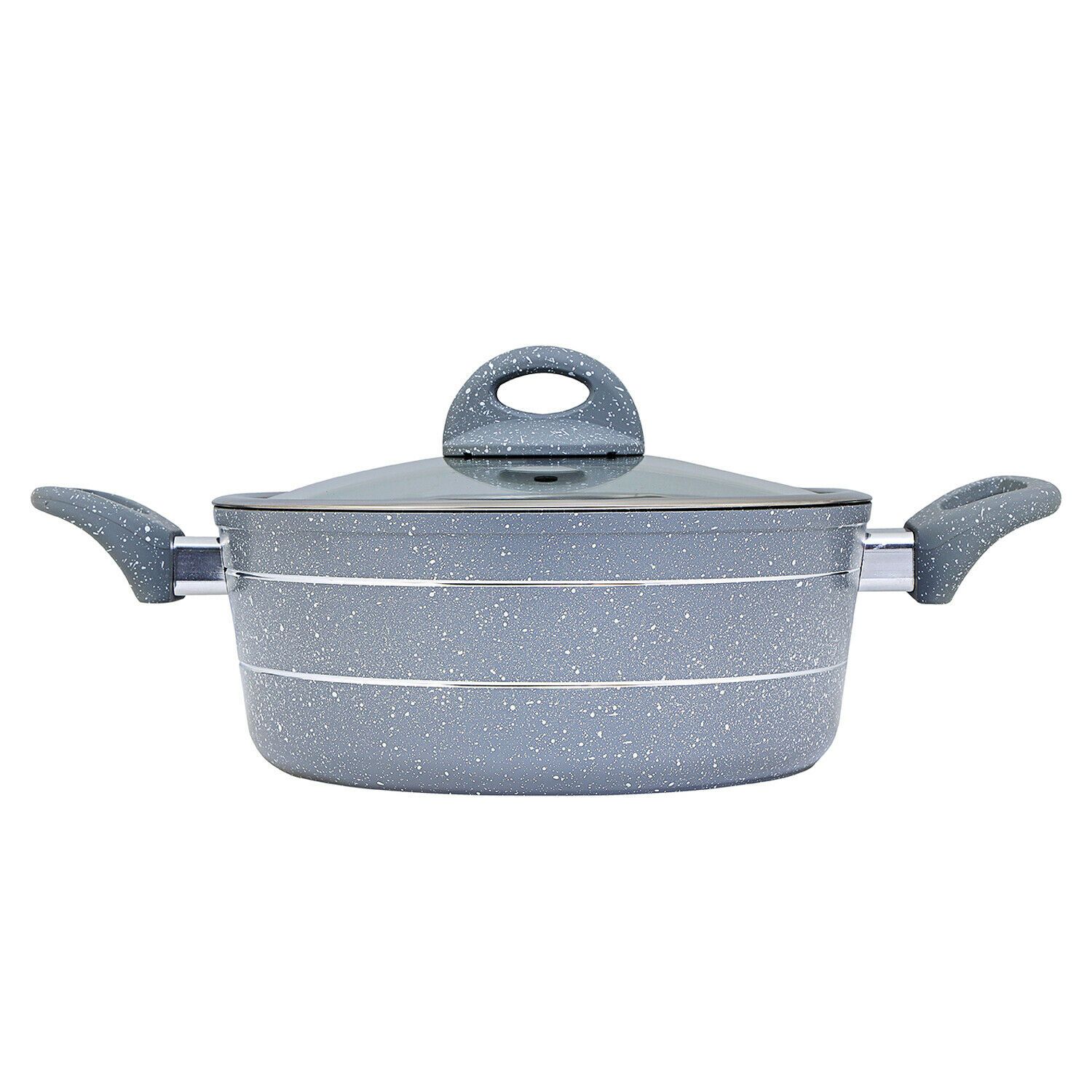 Grey Granite Casserole Cooking Dish & Lid Royalford 