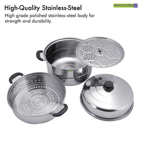 3 Tier Stainless Steel Steamer Pot By Royalford Royalford 
