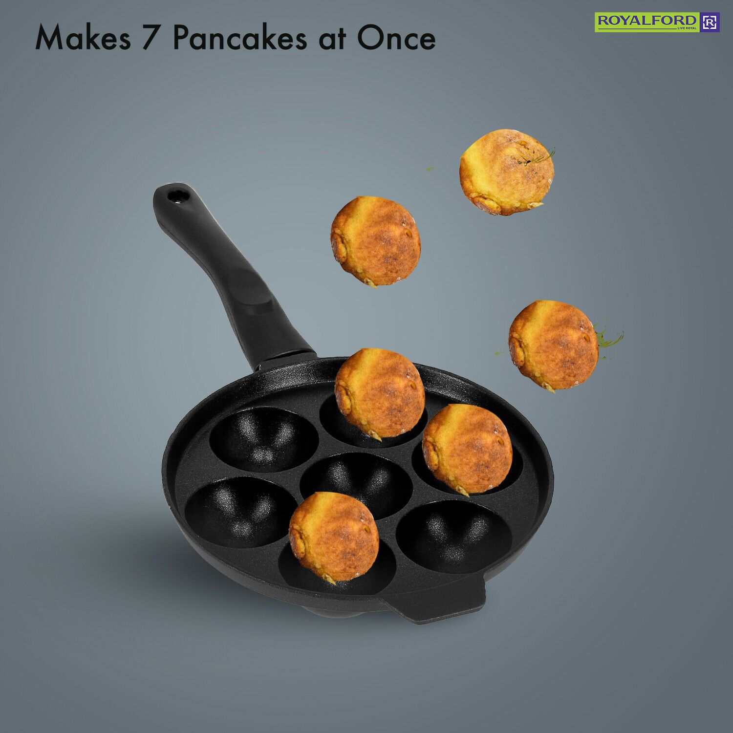 Non-Stick Aebleskiever Poffertjes Frying Pan by Royalford Royalford 