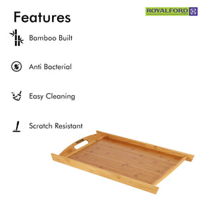 Bamboo Breakfast Serving Tray Platter By Royalford Royalford 