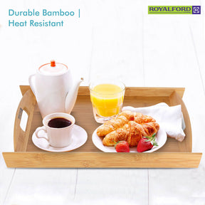 Bamboo Breakfast Serving Tray Platter By Royalford Royalford 